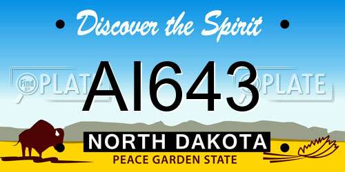 AI643 North Dakota License Plate