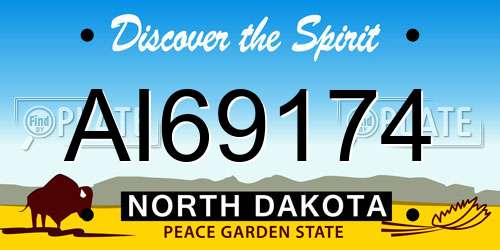 AI69174 North Dakota License Plate