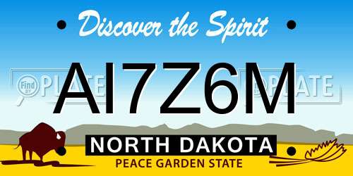 AI7Z6M North Dakota License Plate