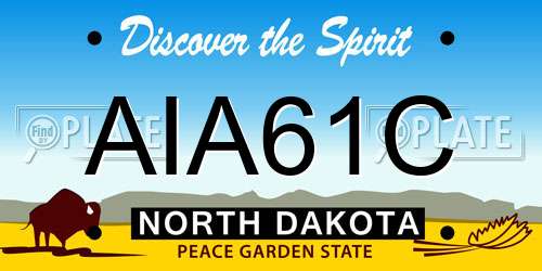 AIA61C North Dakota License Plate