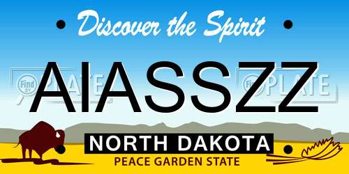 AIASSZZ North Dakota License Plate