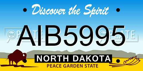 AIB5995 North Dakota License Plate
