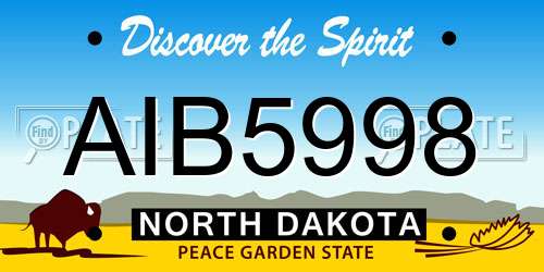 AIB5998 North Dakota License Plate