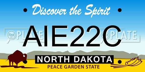 AIE22C North Dakota License Plate