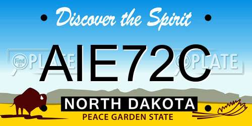 AIE72C North Dakota License Plate