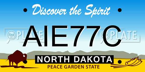AIE77C North Dakota License Plate