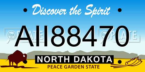 AII88470 North Dakota License Plate