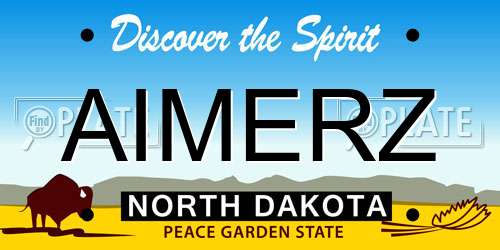 AIMERZ North Dakota License Plate