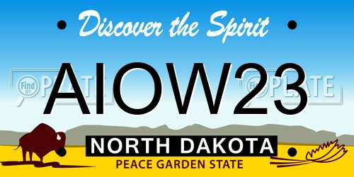 AIOW23 North Dakota License Plate
