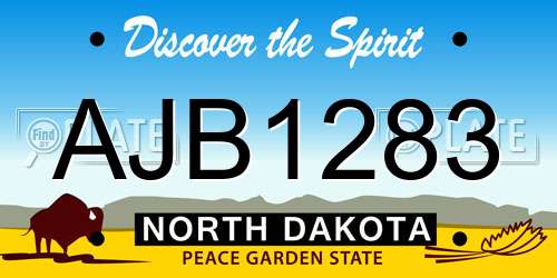 AJB1283 North Dakota License Plate