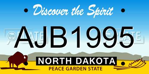 AJB1995 North Dakota License Plate