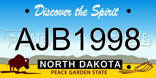 AJB1998 North Dakota License Plate