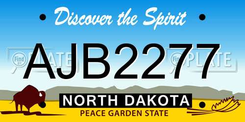 AJB2277 North Dakota License Plate