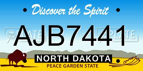 AJB7441 North Dakota License Plate