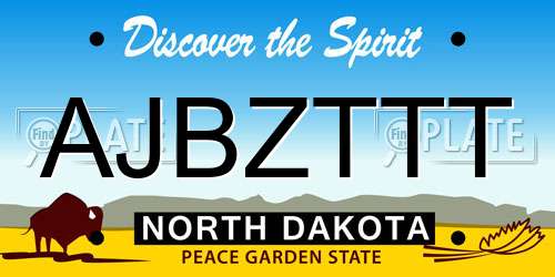 AJBZTTT North Dakota License Plate