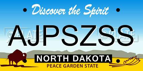 AJPSZSS North Dakota License Plate