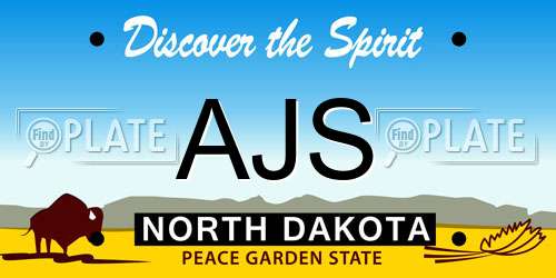 AJS North Dakota License Plate
