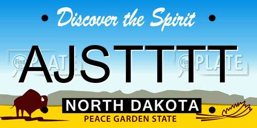 AJSTTTT North Dakota License Plate
