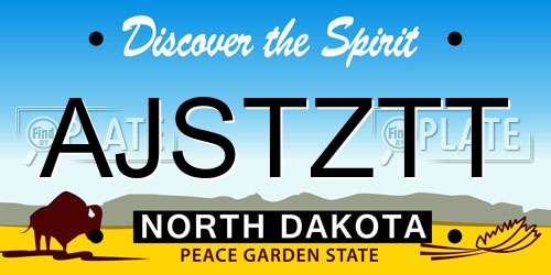 AJSTZTT North Dakota License Plate