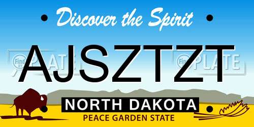 AJSZTZT North Dakota License Plate