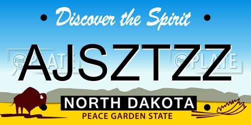 AJSZTZZ North Dakota License Plate