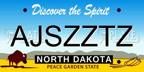 AJSZZTZ North Dakota License Plate
