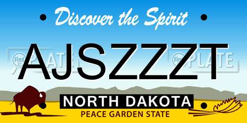 AJSZZZT North Dakota License Plate