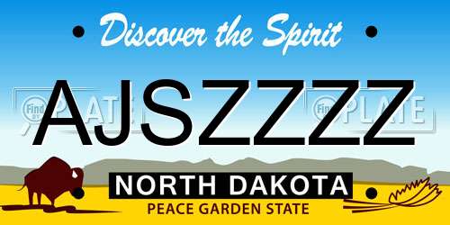 AJSZZZZ North Dakota License Plate