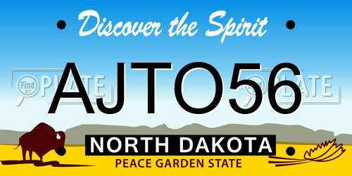 AJTO56 North Dakota License Plate