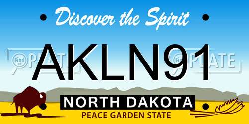 AKLN91 North Dakota License Plate