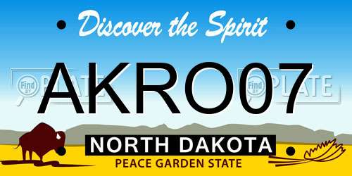 AKRO07 North Dakota License Plate