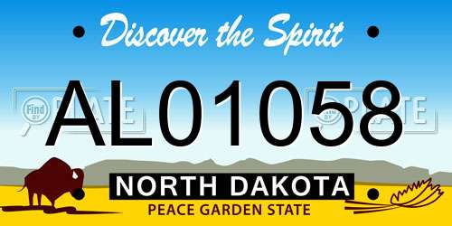 AL01058 North Dakota License Plate