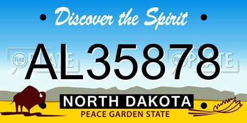 AL35878 North Dakota License Plate