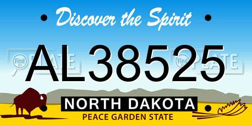 AL38525 North Dakota License Plate