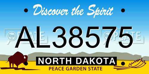AL38575 North Dakota License Plate