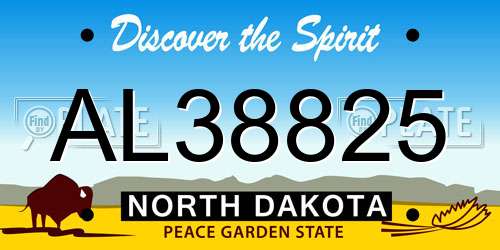 AL38825 North Dakota License Plate