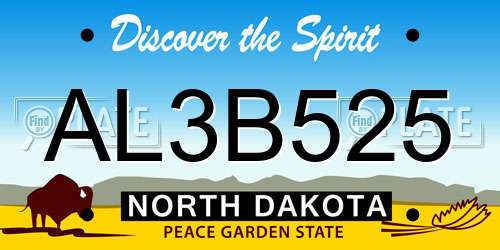 AL3B525 North Dakota License Plate