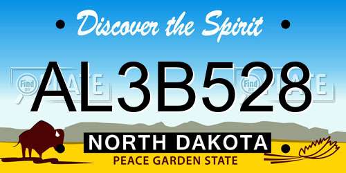 AL3B528 North Dakota License Plate