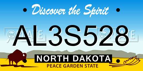 AL3S528 North Dakota License Plate