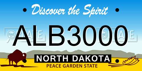 ALB3000 North Dakota License Plate