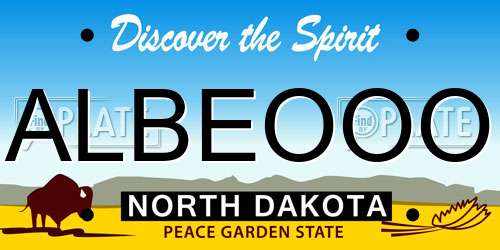 ALBEOOO North Dakota License Plate