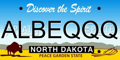 ALBEQQQ North Dakota License Plate