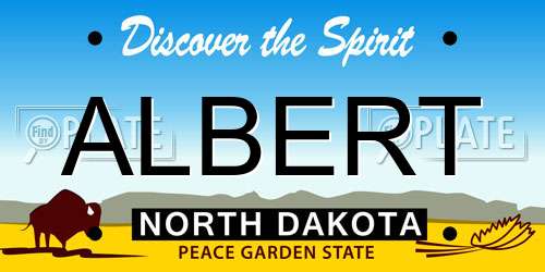 ALBERT North Dakota License Plate