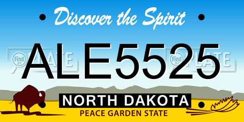ALE5525 North Dakota License Plate