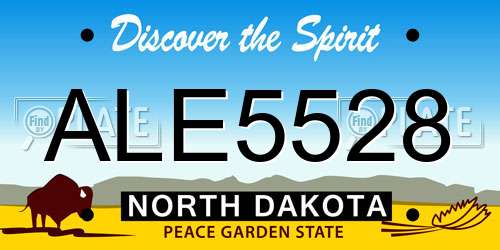 ALE5528 North Dakota License Plate