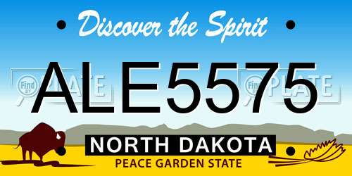 ALE5575 North Dakota License Plate