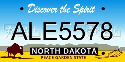 ALE5578 North Dakota License Plate