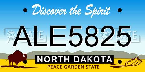 ALE5825 North Dakota License Plate