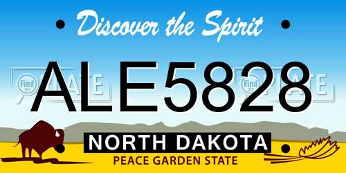 ALE5828 North Dakota License Plate