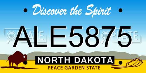 ALE5875 North Dakota License Plate